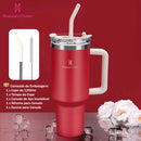 ROMANTIC CROWN Copo Térmico Inox Portátil 1200ml/600ml com Tampa e Canudo Garrafa Térmica Inoxidável