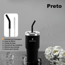 ROMANTIC CROWN Copo Térmico Inox Portátil 1200ml/600ml com Tampa e Canudo Garrafa Térmica Inoxidável