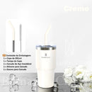 ROMANTIC CROWN Copo Térmico Inox Portátil 1200ml/600ml com Tampa e Canudo Garrafa Térmica Inoxidável