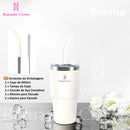 ROMANTIC CROWN Copo Térmico Portátil 1200ml/600ml com Tampa e Canudo Garrafa Térmica Inoxidável À prova de vazamentos