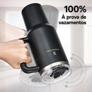 ROMANTIC CROWN Copo Térmico Inox Portátil 1200ml/600ml com Tampa e Canudo Garrafa Térmica Inoxidável