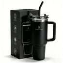 ROMANTIC CROWN Copo Térmico Inox Portátil 1200ml/600ml com Tampa e Canudo Garrafa Térmica Inoxidável
