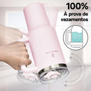 ROMANTIC CROWN Copo Térmico Portátil 1200ml/600ml com Tampa e Canudo Garrafa Térmica Inoxidável À prova de vazamentos